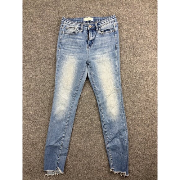 Vervet Blues Jeans Women's 25 Skinny Fit Mid Rise Faded Light Wash - Picture 1 of 9